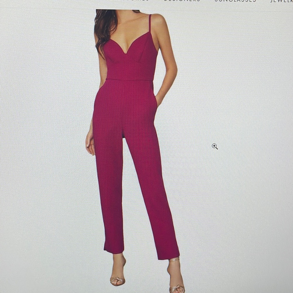 BCBG Maxazira Sweetheart Cut Out Back Jumpsuit Sz L